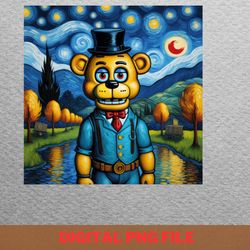 five nights at freddy girl giggles png, best seller png, golden freddy digital png files