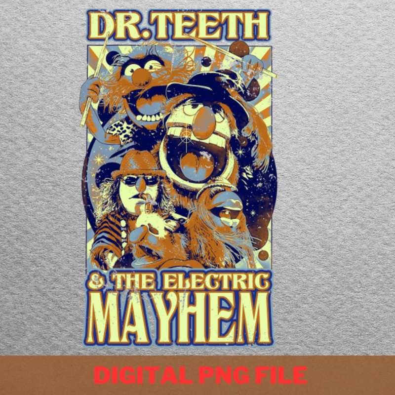 Dr Teeth Rocking PNG, Muppets Show PNG, Electric Mayhem Digital Png Files.jpg