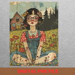 cottagecore aesthetic timeless tranquility png, cottagecore aesthetic png, kawaii aesthetic digital png files