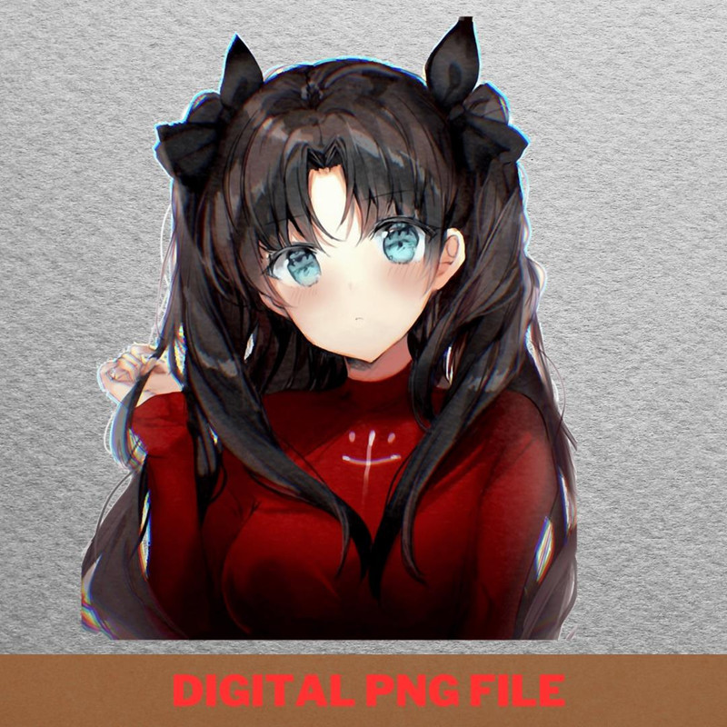 Rin Tohsaka Fearless PNG, Rin Tohsaka PNG, Fate Stay Night Digital Png Files.jpg