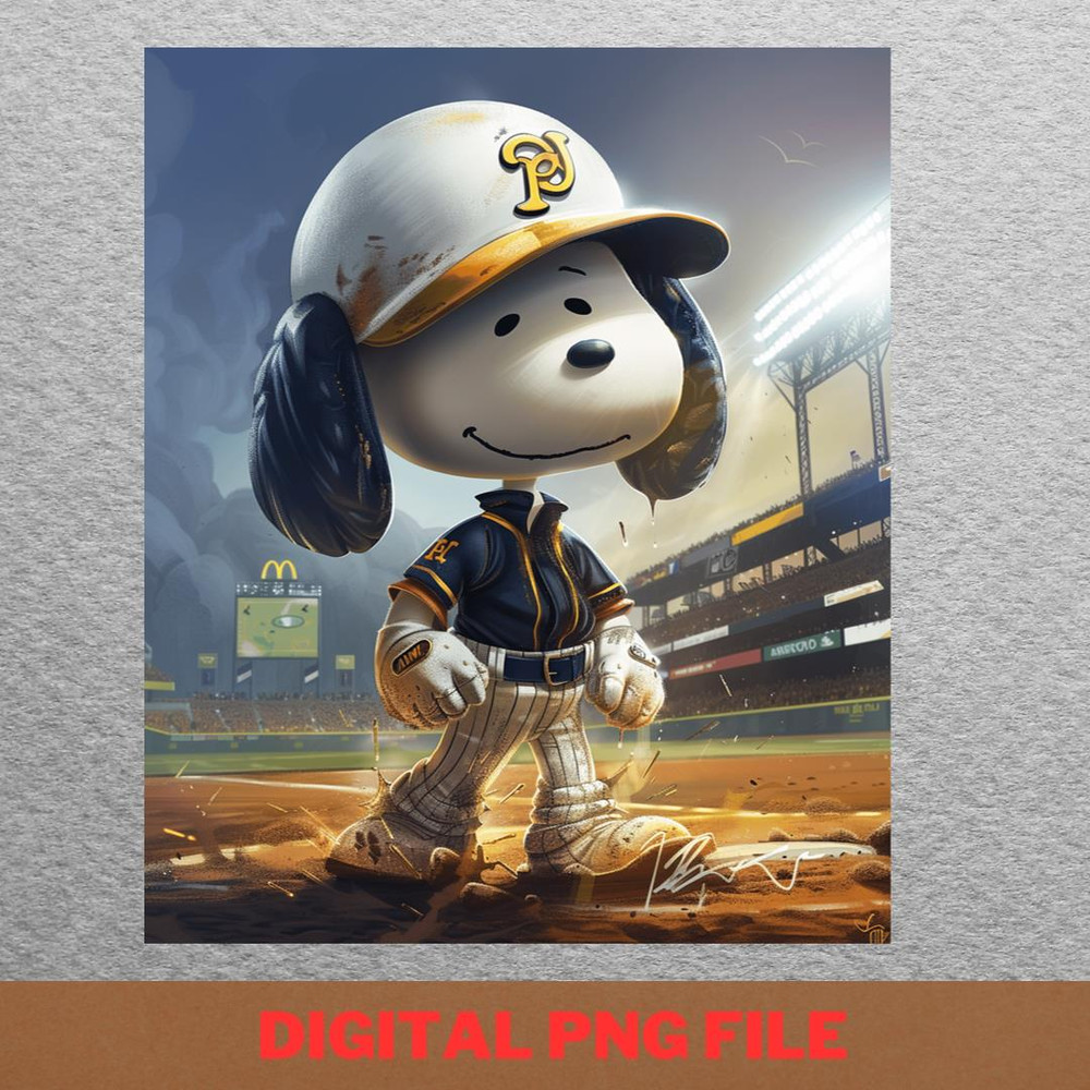 Snoopy Vs Milwaukee Brewers Snoopy Swing PNG, Snoopy PNG, Milwaukee Brewers Digital Png Files.jpg