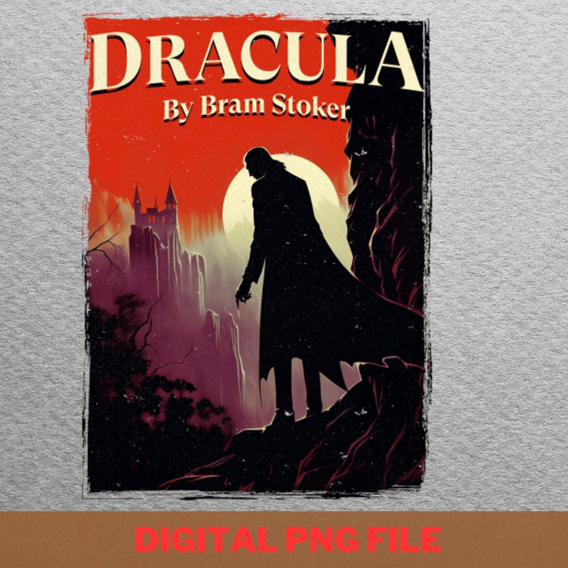 Nighttime Fear Looms PNG, Dracula Halloween PNG, Vampire Digital Png Files.jpg