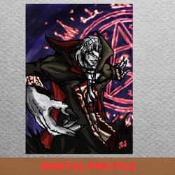 gothic horror art png, dracula halloween png, vampire digital png files