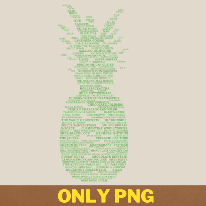 Psych Pineapple Gus Nicknames PNG, True Crime PNG, Serial Killer Digital Png Files.jpg