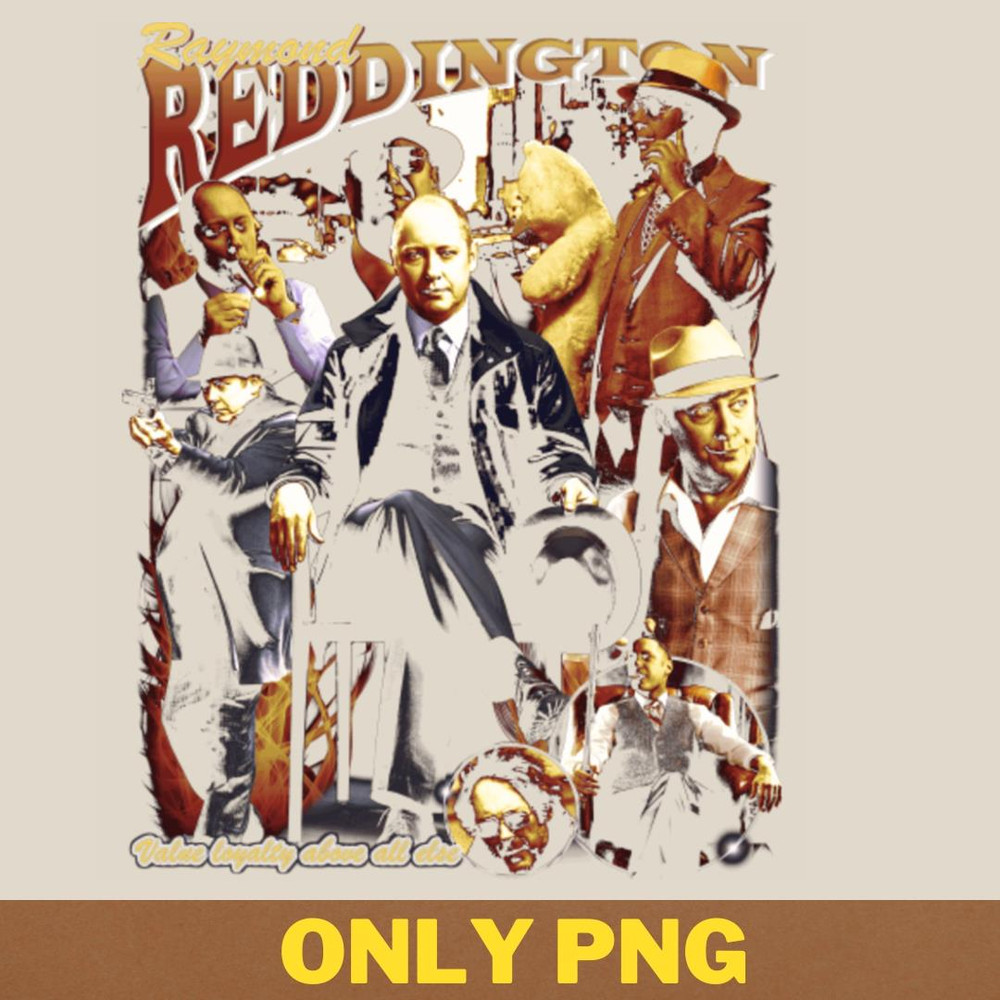Raymond Reddington Vintage Rap Tee PNG, True Crime PNG, Serial Killer Digital Png Files.jpg