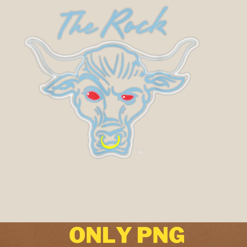 Action Adventure The Rock Bull Neon PNG, Adventure Movies PNG, 80s Movies Digital Png Files.jpg