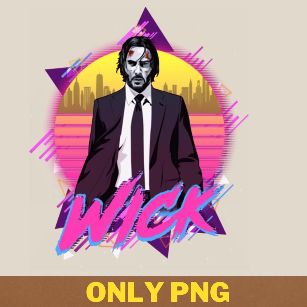 Action Adventure John Wick Retro PNG, Adventure Movies PNG, 80s Movies Digital Png Files.jpg