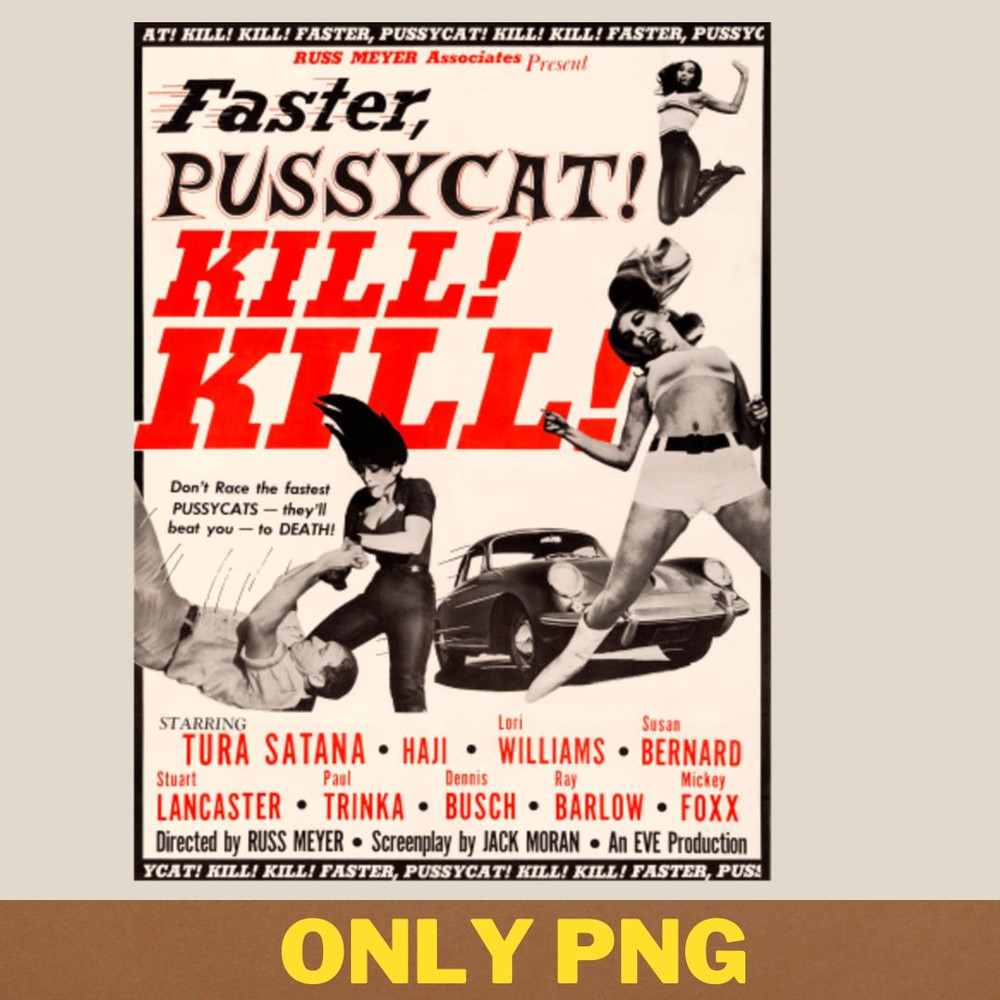 Action Adventure Faster Pussycat PNG, Adventure Movies PNG, 80s Movies Digital Png Files.jpg