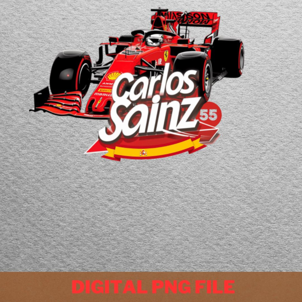 Carlos Sainz - Ferrari F1 Style PNG, Ferrari F1 PNG, F1 Racing Digital Png Files.jpg