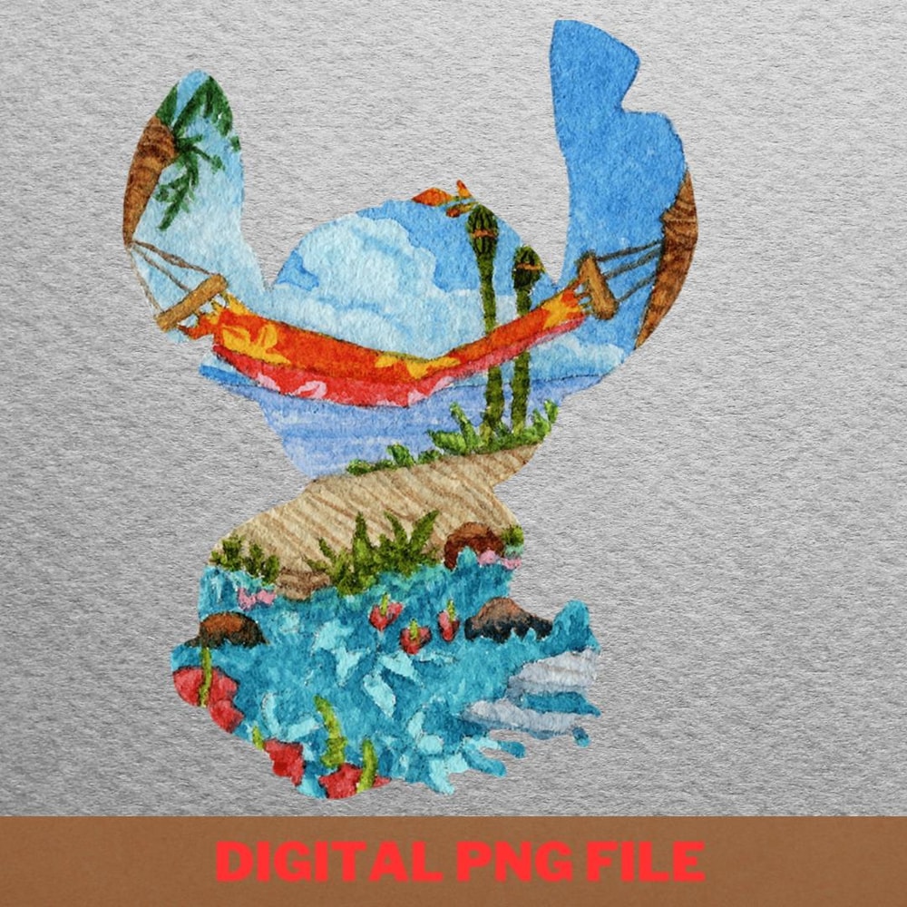 Stitch Beach Dreams PNG, Stitch PNG, Lilo And Stitch Digital Png Files.jpg