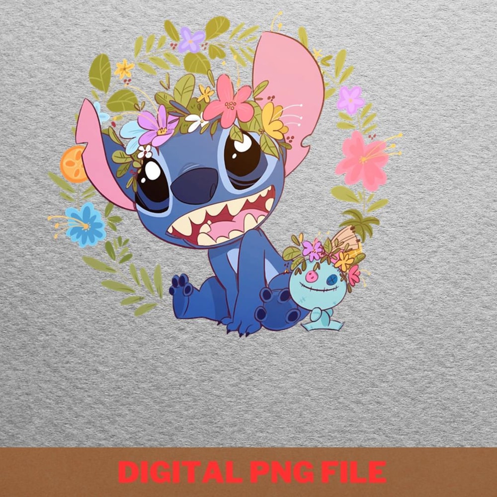 Stitch Palm Leaves PNG, Stitch PNG, Lilo And Stitch Digital Png Files.jpg