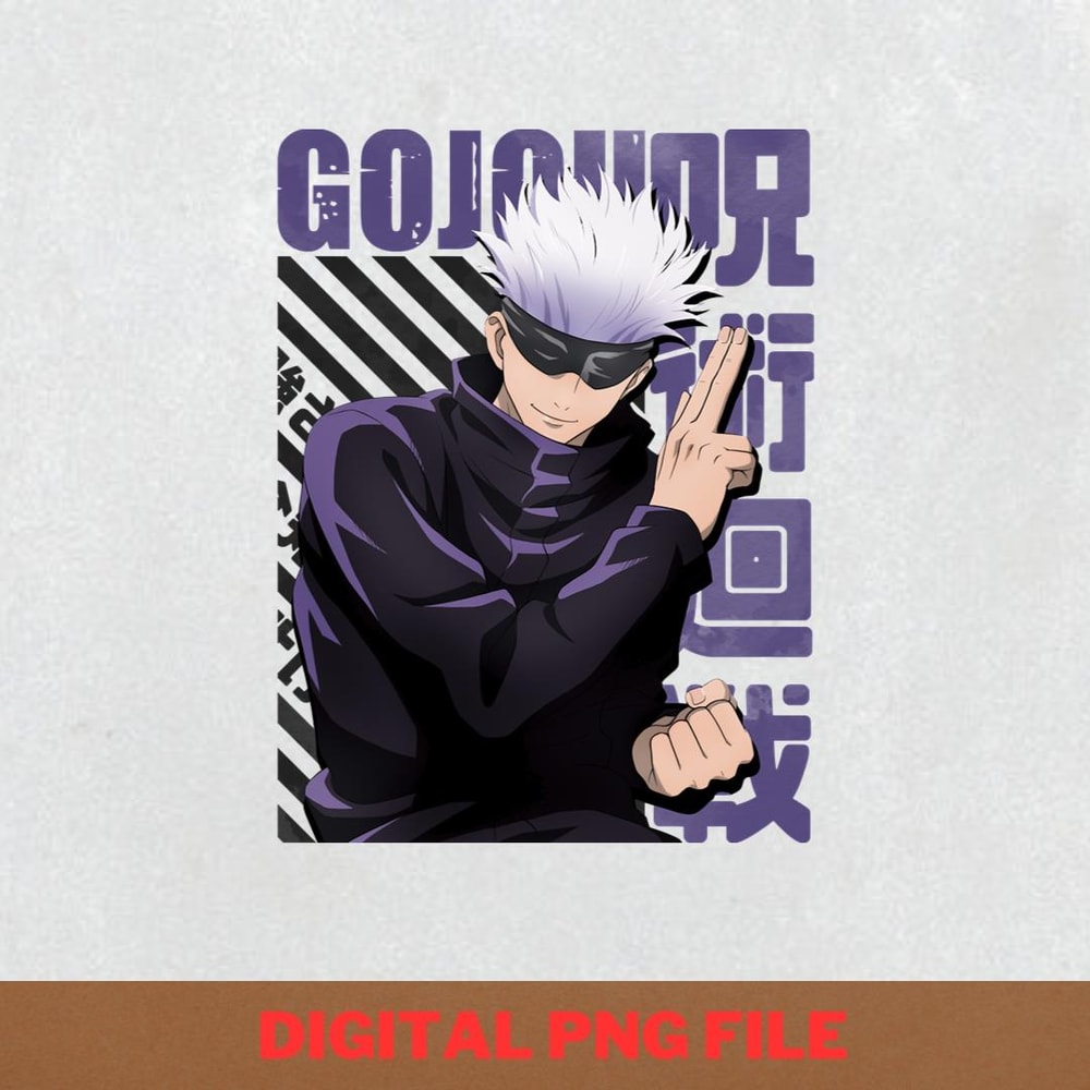 Gojo Jujutsu Kaisen Charismatic Mentor PNG, Gojo Satoru PNG, Jujutsu Kaisen Digital Png Files.jpg