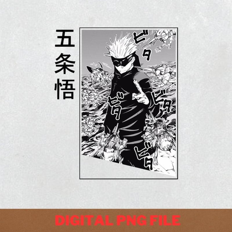 Gojo Jujutsu Kaisen Satoru Wit PNG, Gojo Satoru PNG, Jujutsu Kaisen Digital Png Files.jpg