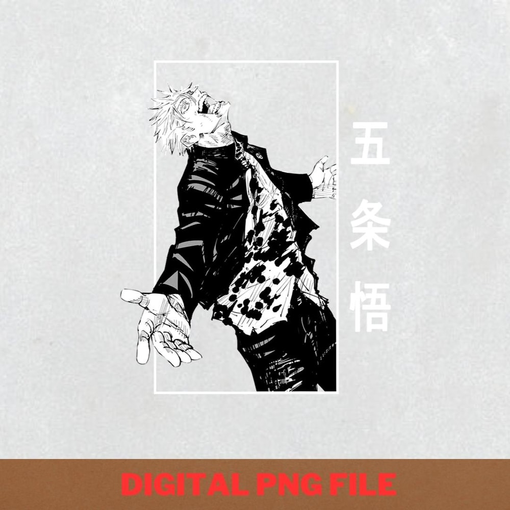 Gojo Jujutsu Kaisen Overwhelming Aura PNG, Gojo Satoru PNG, Jujutsu Kaisen Digital Png Files.jpg