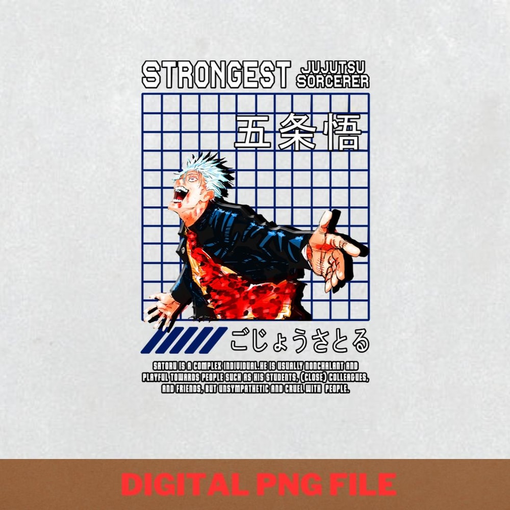 Gojo Jujutsu Kaisen Sinister Villains PNG, Gojo Satoru PNG, Jujutsu Kaisen Digital Png Files.jpg