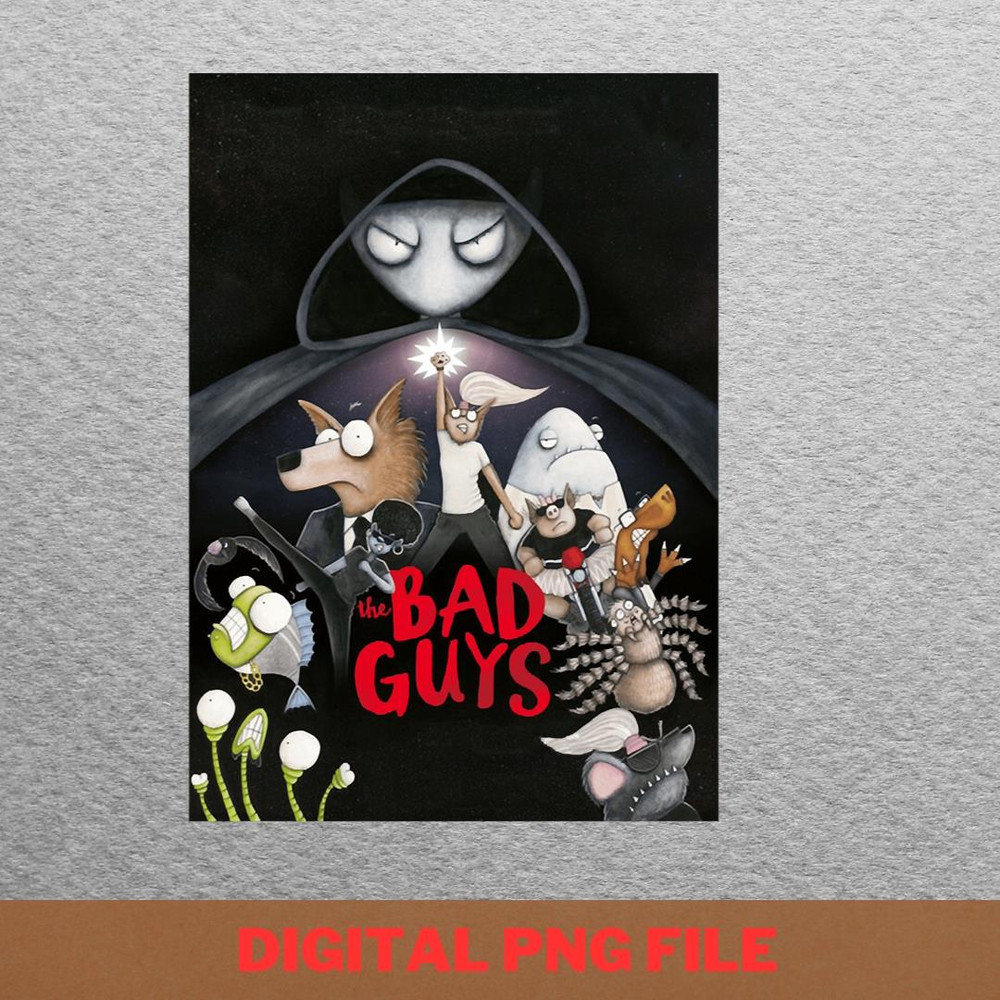 The Bad Guys Yearning PNG, The Bad Guys PNG, Cartoon Animals Digital Png Files.jpg