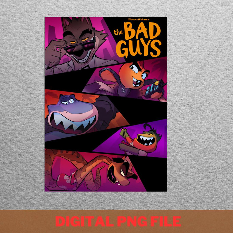 The Bad Guys Heist PNG, The Bad Guys PNG, Cartoon Animals Digital Png Files.jpg