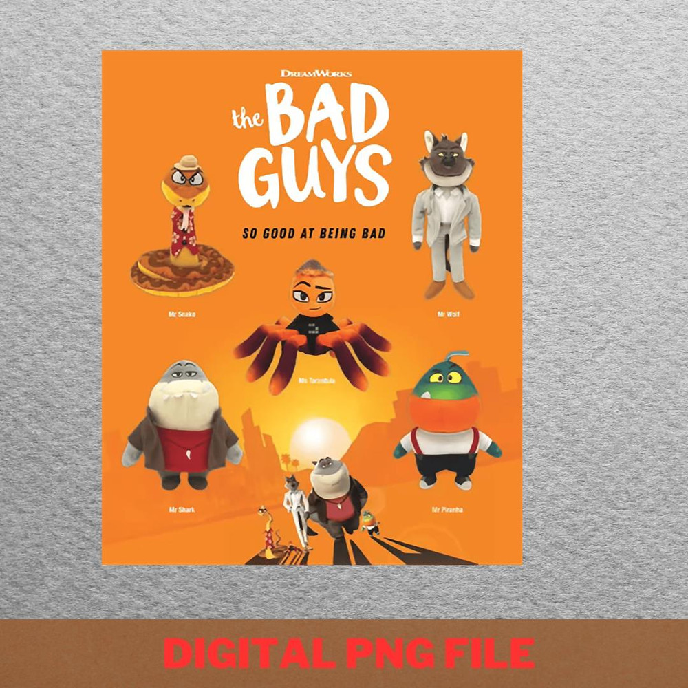 The Bad Guys Stance PNG, The Bad Guys PNG, Cartoon Animals Digital Png Files.jpg