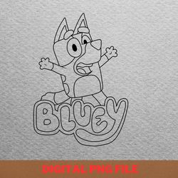 bluey happy paws png, bluey png, bluey and bingo digital png files