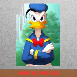 donald duck early to bed png, duck donald png, huey duck digital png