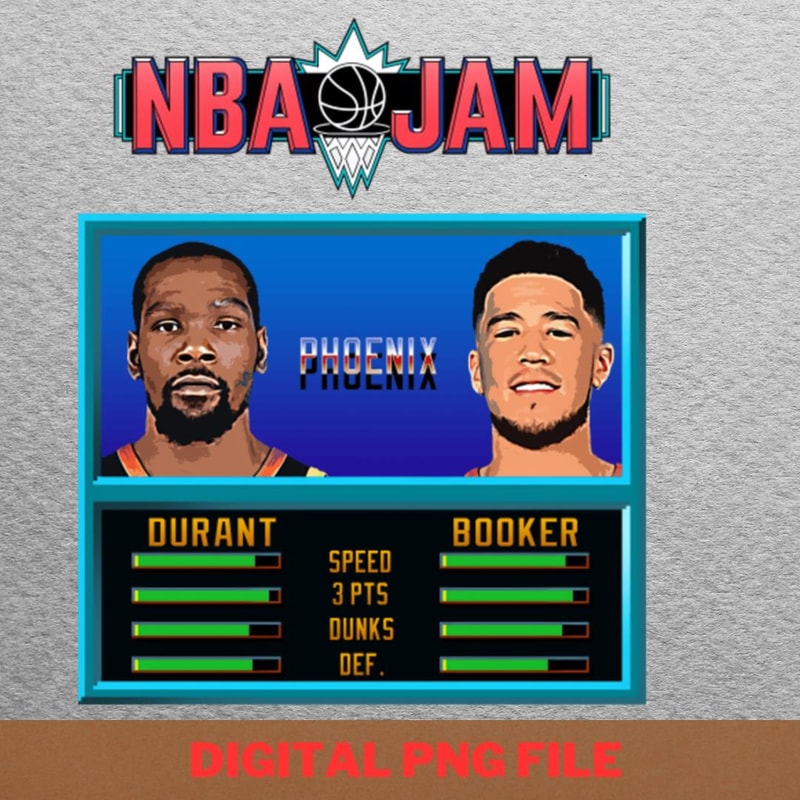 Nba Jam Phoenix Basketball - Devin Booker Synergy PNG, Devin Booker PNG, Basketball Digital Png Files.jpg