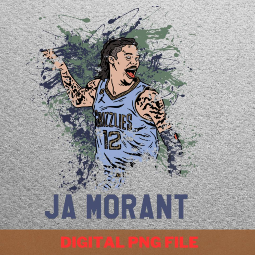 Ja Morant Genius PNG, Ja Morant PNG, Basketball Player Digital Png Files.jpg