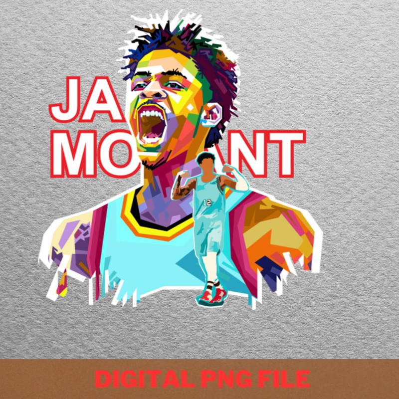 Ja Morant Hustler PNG, Ja Morant PNG, Basketball Player Digital Png Files.jpg