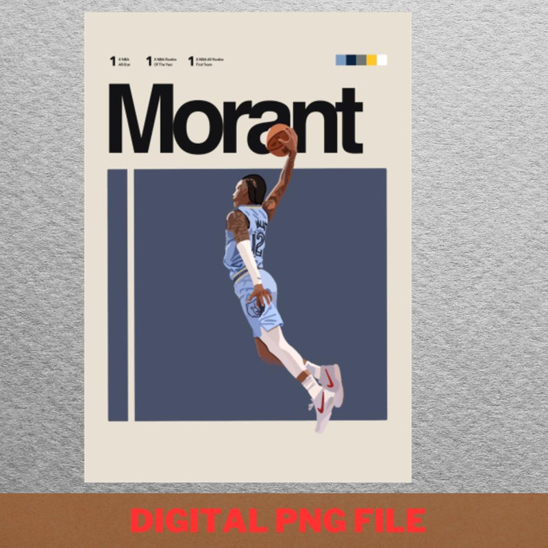 Ja Morant Intensity PNG, Ja Morant PNG, Basketball Player Digital Png Files.jpg