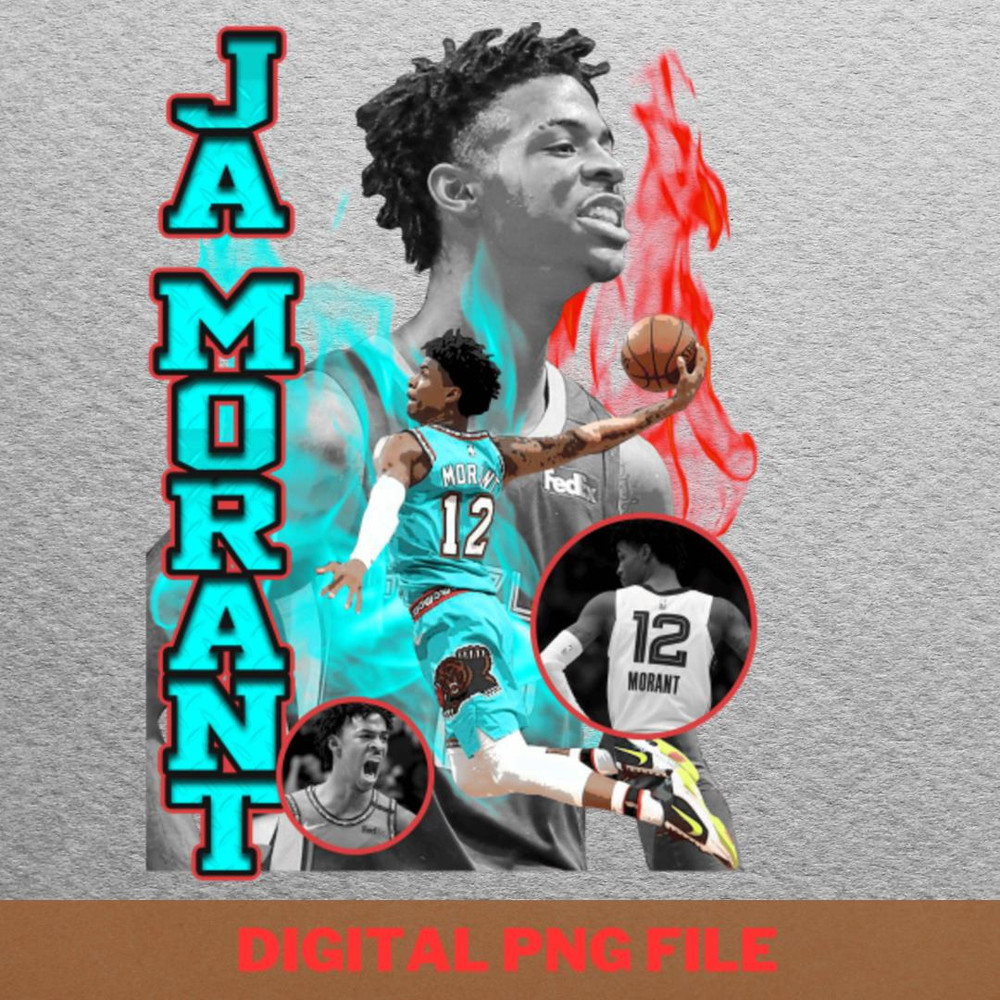 Ja Morant Jump PNG, Ja Morant PNG, Basketball Player Digital Png Files.jpg