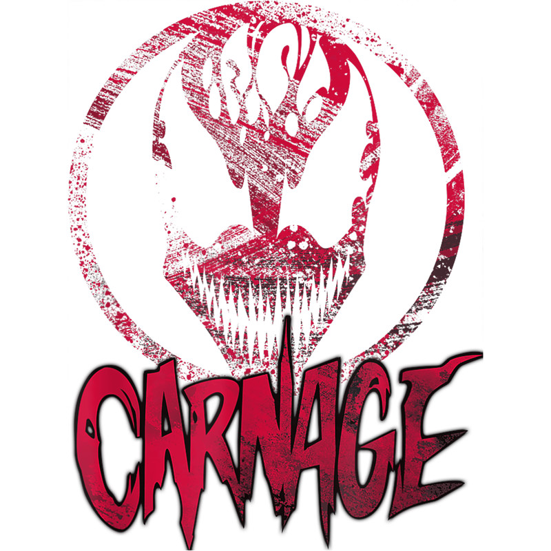 Carnage Single Coated Red Painted Face Logo Graphic.png