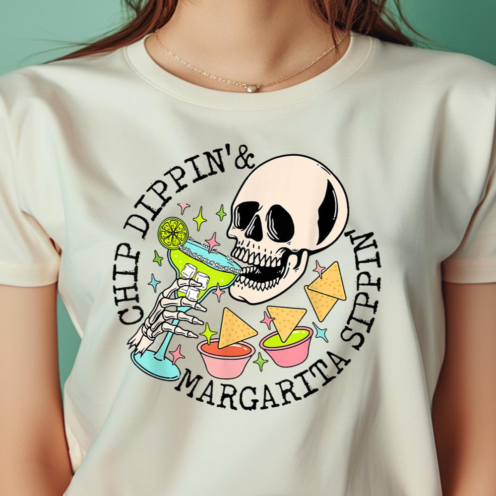 Chip Dippin Margarita Sippin Funny Skull Skeleton PNG, Chip And Dale PNG, Crypto St Patrick Digital Png Files.jpg
