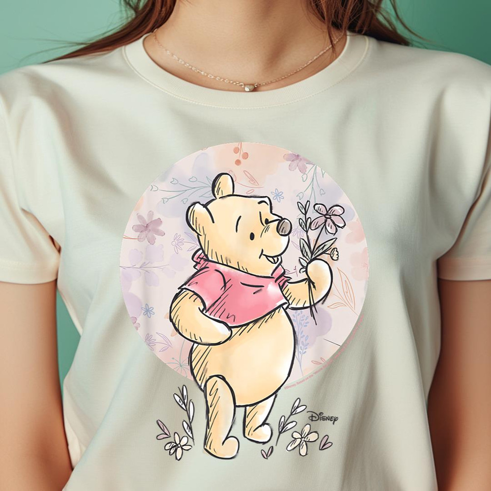 Winnie The Pooh Floral Circle Pooh PNG, Winnie The Pooh PNG, Christopher Robin Digital Png Files.jpg