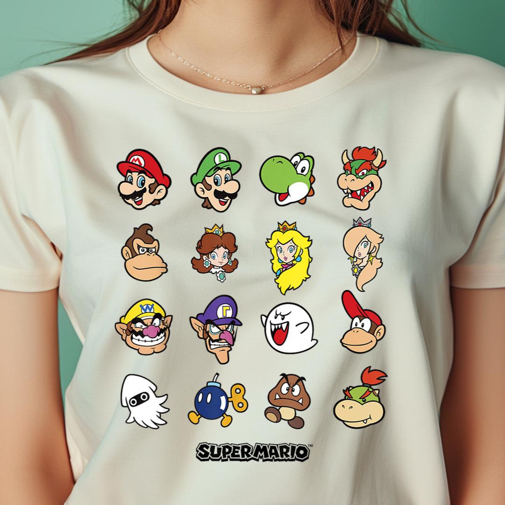 Nintendo Super Mario Character Faces Grid PNG, Super Mario PNG, Mario Bros Digital Png Files.jpg