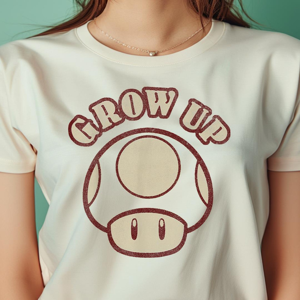 Nintendo Super Mario Mushroom Grow Up Text PNG, Super Mario PNG, Mario Bros Digital Png Files.jpg