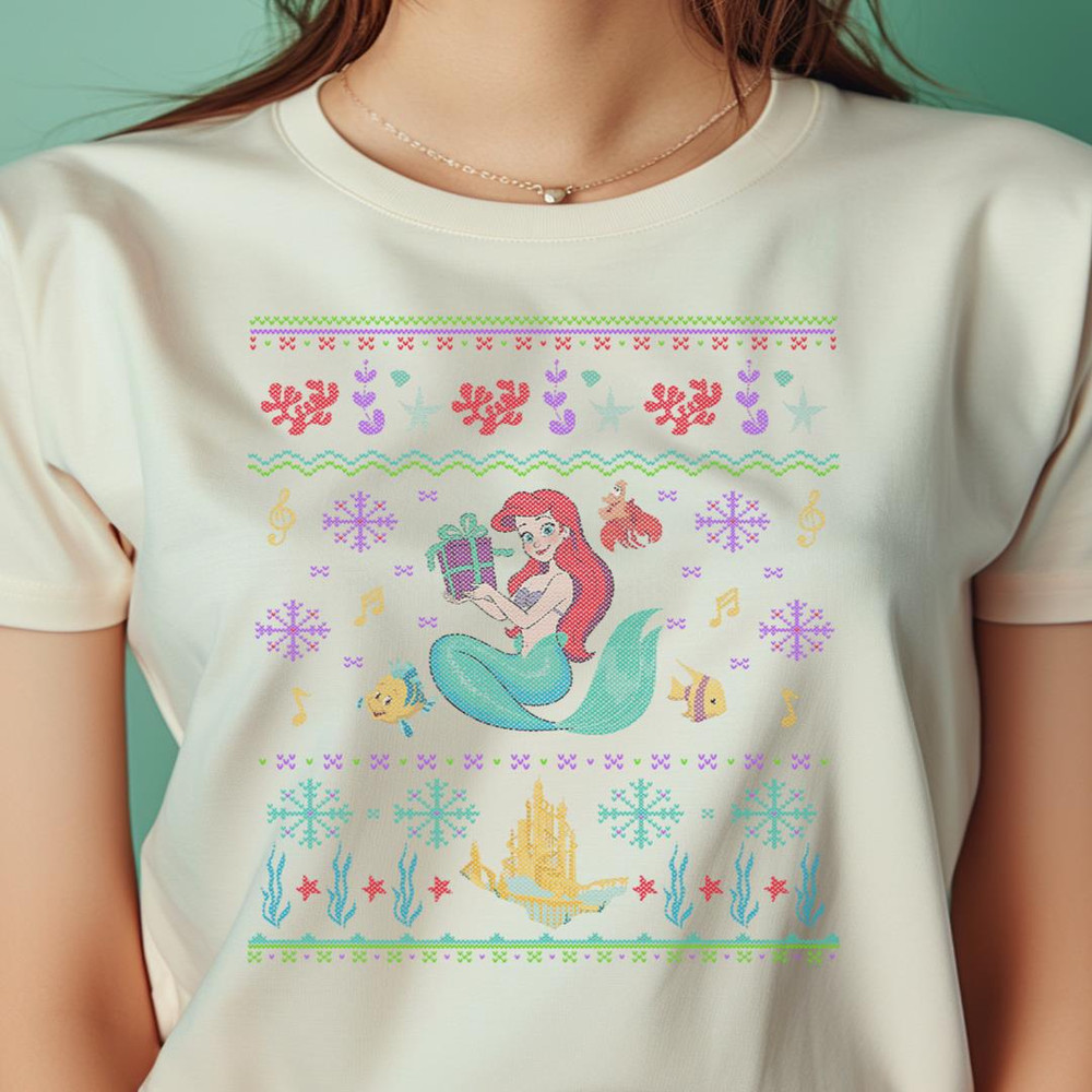 Disney Princess The Little Mermaid Ariel Christmas Sweater PNG, The Little Mermaid PNG, Under The Sea Digital Png Files.jpg