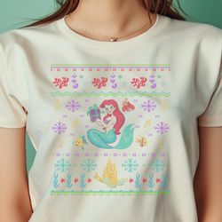 disney princess the little mermaid ariel christmas sweater png, the little mermaid png, under the sea digital png files