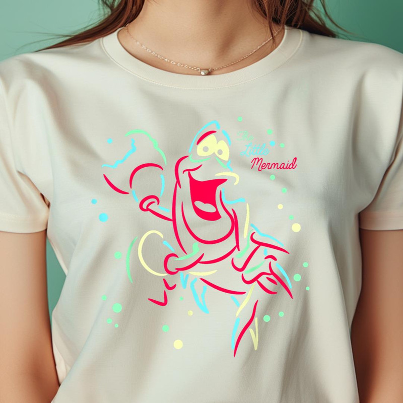 Disney The Little Mermaid Neon Sebastian Outline PNG, The Little Mermaid PNG, under the sea Digital Png Files.jpg