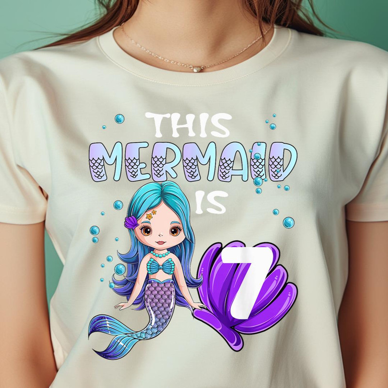 Mermaid Girls 7Th Birthday - This Mermaid Is 7 Years Old Kid PNG, The Little Mermaid PNG, under the sea Digital Png Files.jpg