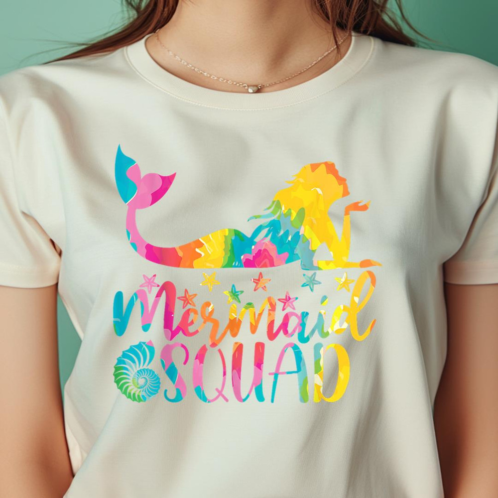 Mermaid Squad Shirt For Girls Women Mermaid Birthday Squad PNG, The Little Mermaid PNG, under the sea Digital Png Files.jpg