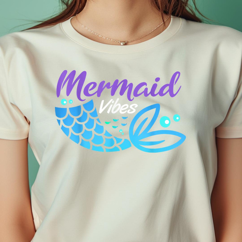 Mermaid Vibes Cute Women Girl Mermaid Tail Costume PNG, The Little Mermaid PNG, under the sea Digital Png Files.jpg
