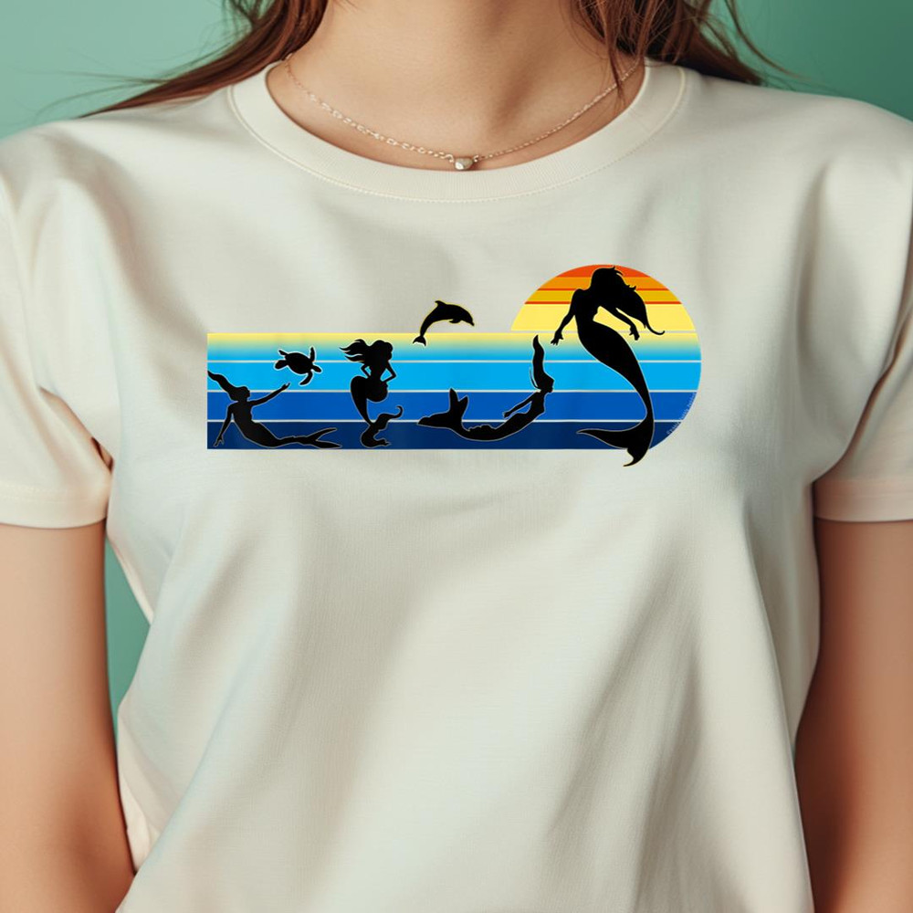 Nautical Swimming Mermaids In The Sea - Mermaids PNG, The Little Mermaid PNG, under the sea Digital Png Files.jpg