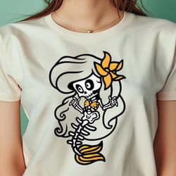 womens creepy little mermaid skeleton halloween png, the little mermaid png, under the sea digital png files
