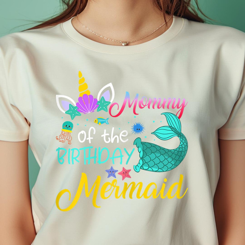Womens Mommy Of The Birthday Mermaid Party Matching Mermaid Mom PNG, The Little Mermaid PNG, under the sea Digital Png Files.jpg