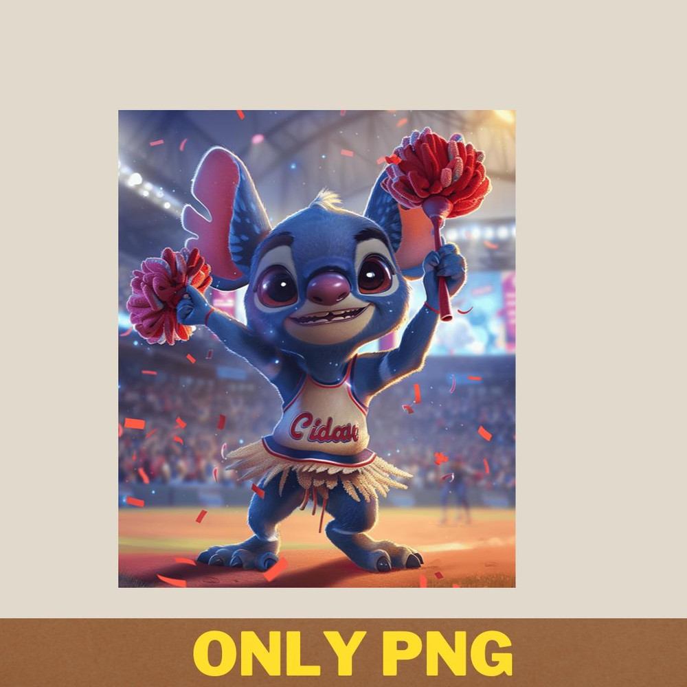Stitch Vs Cleveland Indians Alien Ace Arrival PNG, Stitch PNG, Cleveland Indians Digital Png Files.jpg