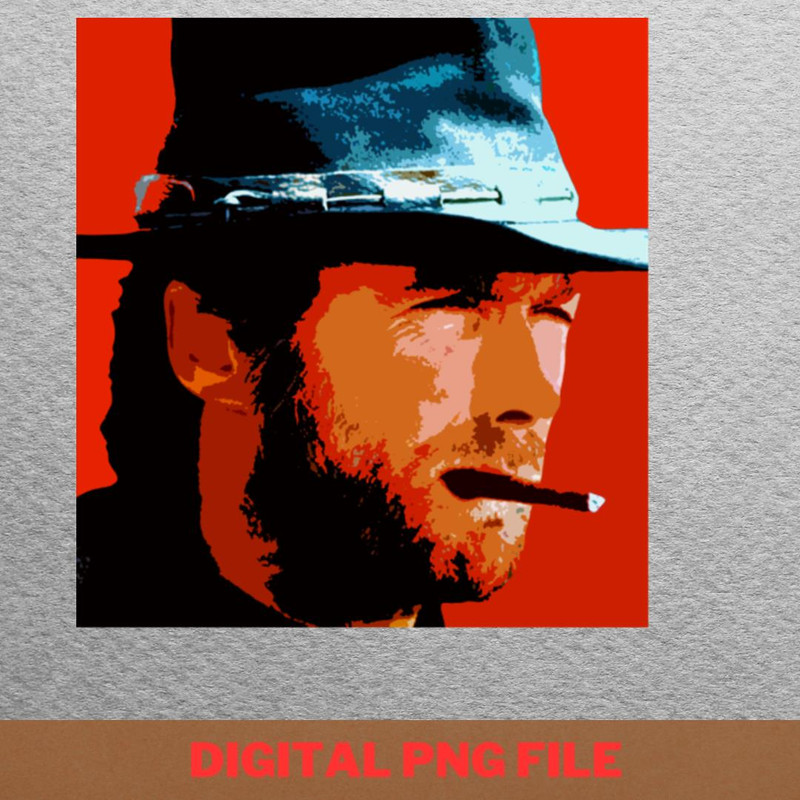 Clint Eastwood Enigmatic Allure PNG, Clint Eastwood PNG, Cowboys Digital Png Files.jpg