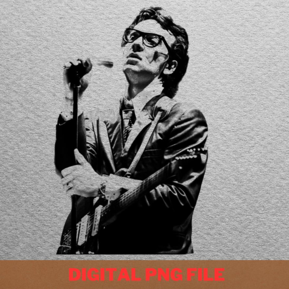 Elvis Costello Amazes PNG, Elvis Costello PNG, Post Punk Digital Png Files.jpg