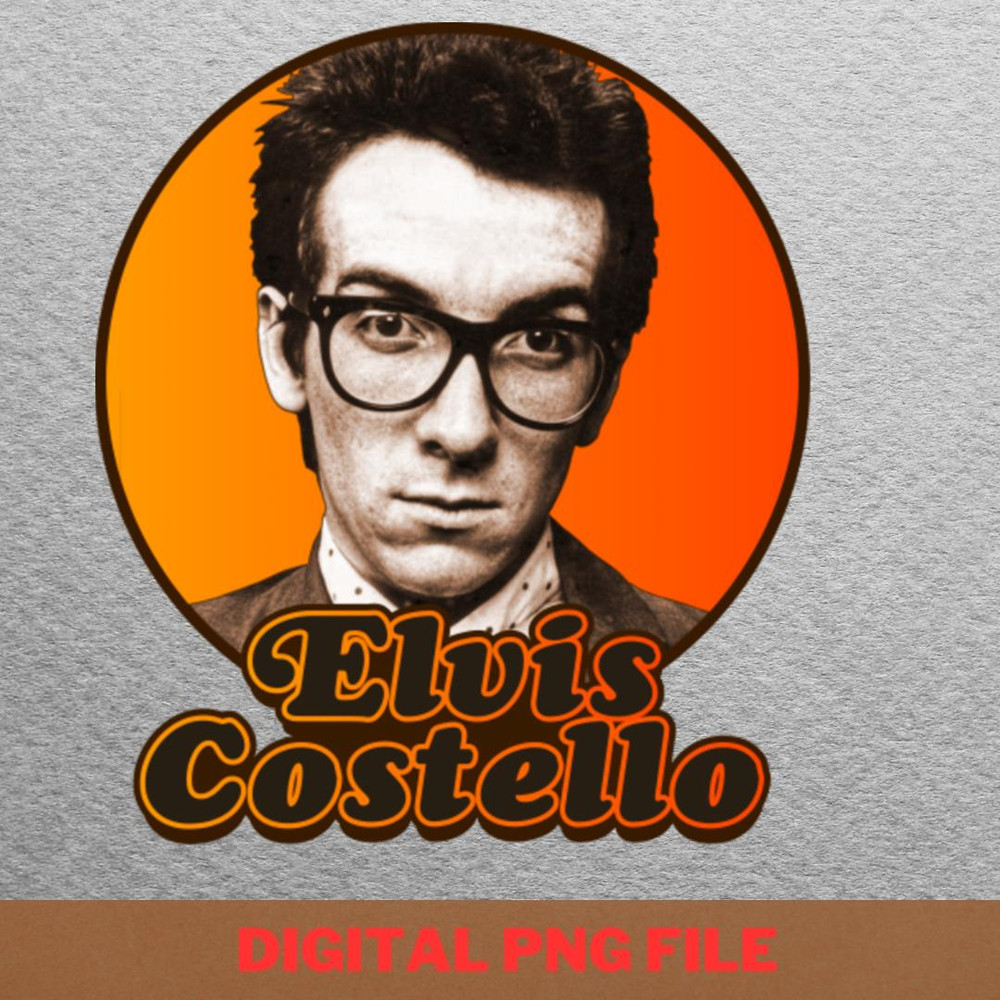 Elvis Costello Collaborates PNG, Elvis Costello PNG, Post Punk Digital Png Files.jpg