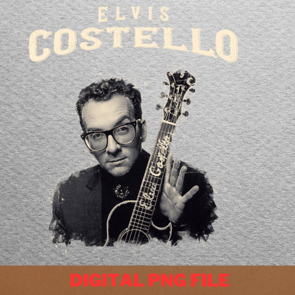 Elvis Costello Introduces PNG, Elvis Costello PNG, Post Punk Digital Png Files.jpg