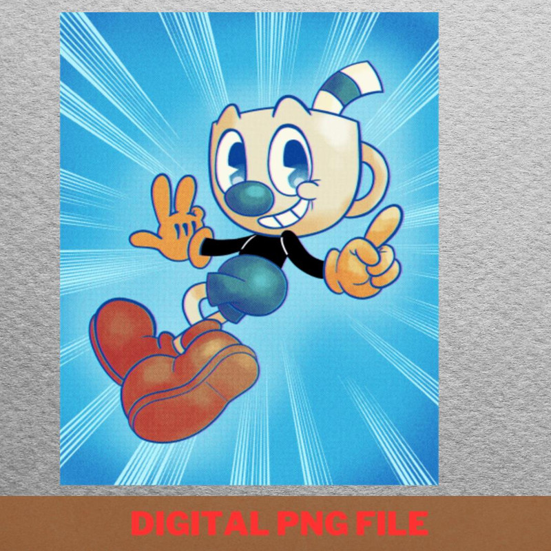 Mugman Is Prepared - Cuphead Daring Duels PNG, Cuphead PNG, Cartoon Digital Png Files.jpg