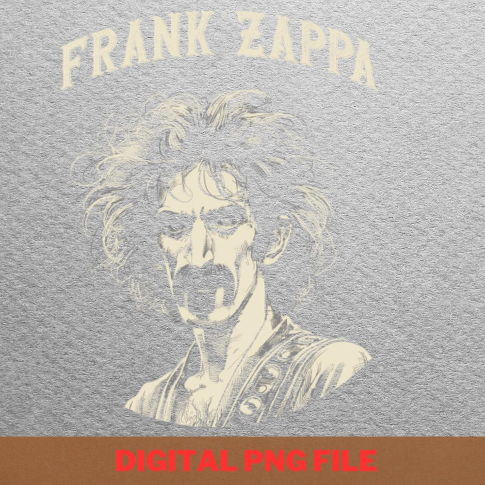 Frank Zappa Provocative Legend PNG, Frank Zappa PNG, 70s Style Digital Png Files.jpg